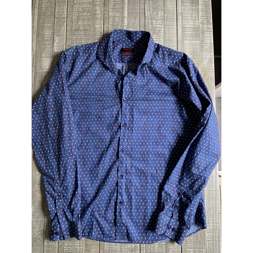 Jared Lang Men's After Hours Long Sleeve Button Up Down Size Large Blue White